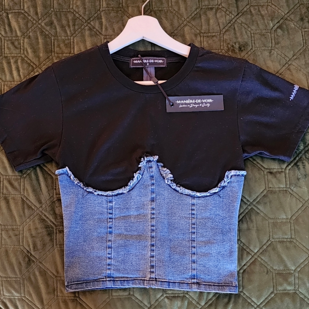 Denim Bustier Top